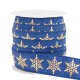 Elastic ribbon 15mm snowflake Dark blue